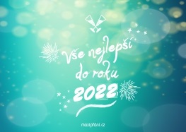 Přání nový rok PF 2022 hvězdy