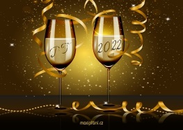 Přání nový rok PF 2022 šampaňské
