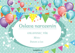 Pozvánka narozeniny balónky