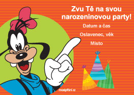 Pozvánka narozeniny Goofy