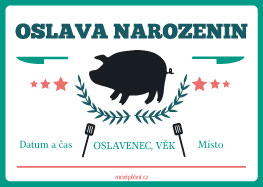 Pozvánka narozeniny grilovačka