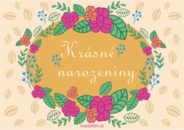 Narozeninová pohlednice květiny