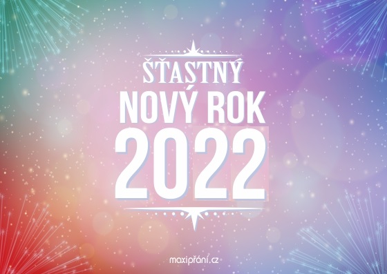 Novoroční přání PF 2022 - Ohňostroj - přední strana
