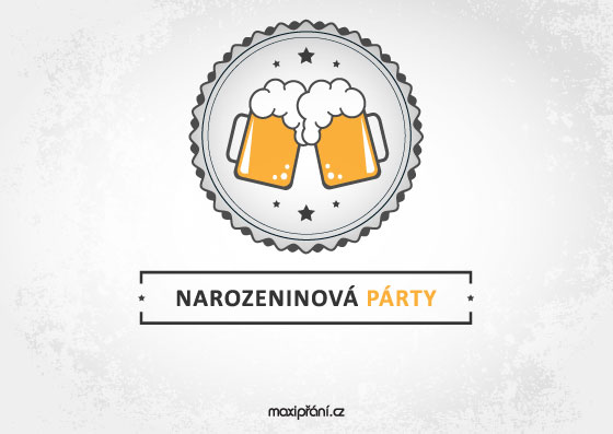 Pozvánka na narozeniny s pivem - přední strana Obrázková pozvánka na oslavu narozenin - pivo - přední strana
