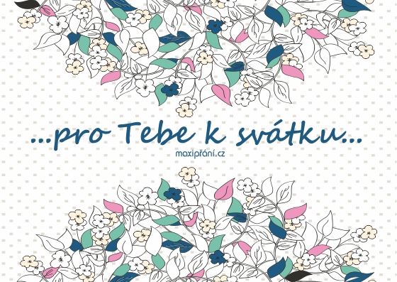 Květinové blahopřání k svátku - přední strana Obrázkové přání k svátku - květiny - přední strana